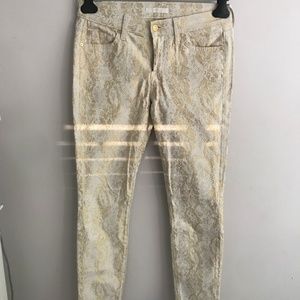 Gold Snake Skin Print Jeans